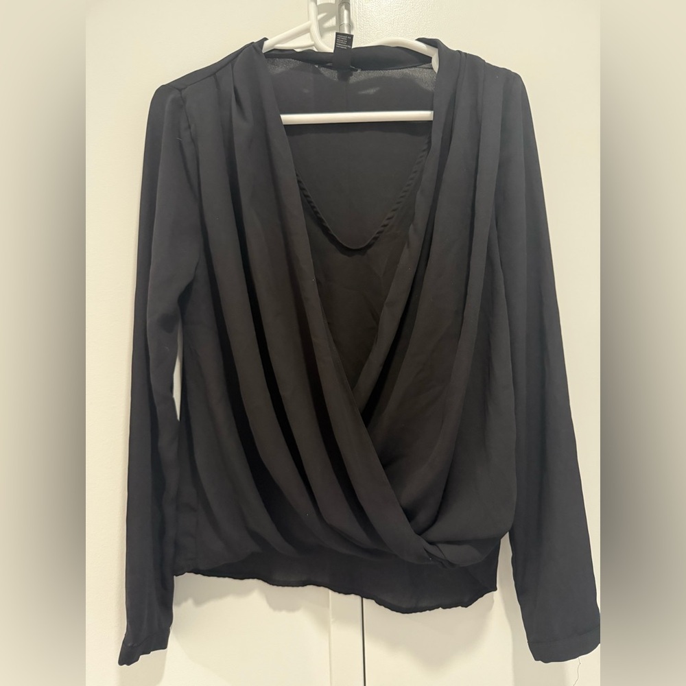 Forever 21 Black Drape Blouse